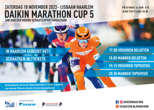 Advertentie voor Jan van der Hoorn schaatsmarathon op 18 November